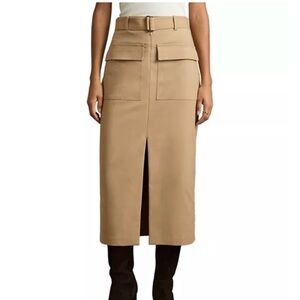 NWT $170 Reiss Camel/Taupe Pencil Skirt with Slit Size 6